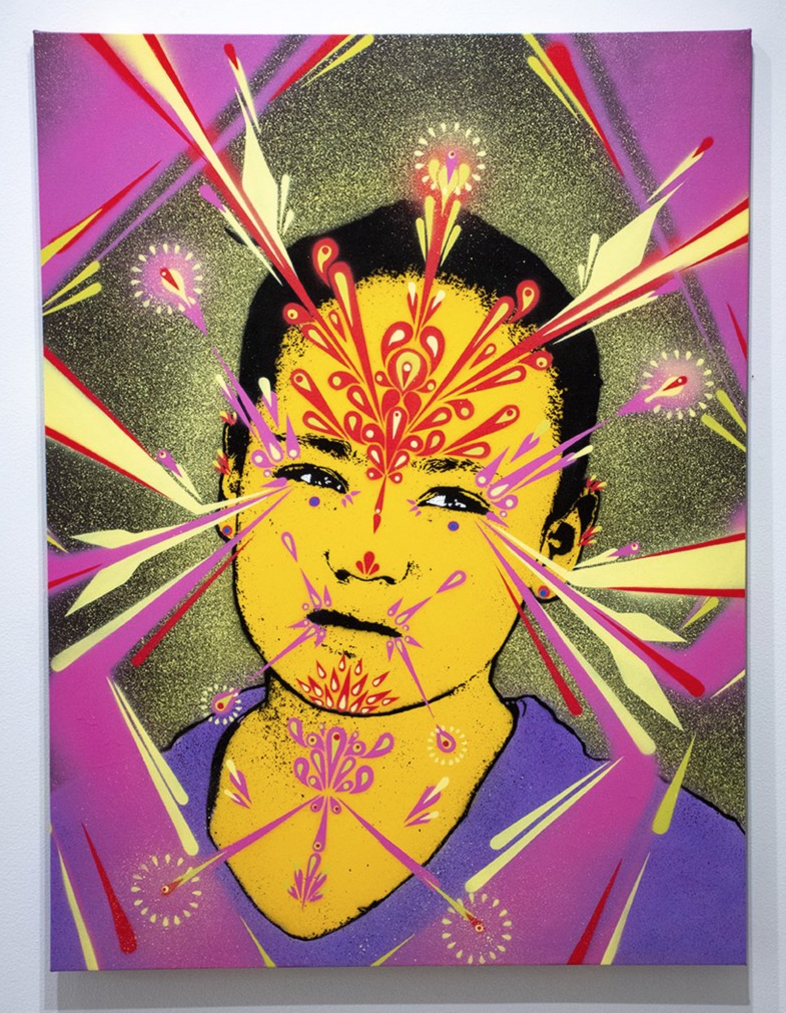 "Kathmandu Girl,” 2019. Spraypaint on canvas. 30 x 30 in., 76 x 76 cm.
